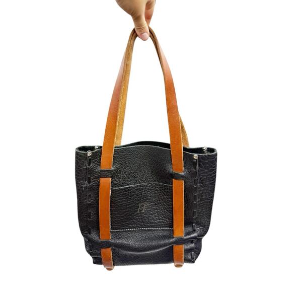 Holdfast Gear Buffalo Leather Black Brown Heavy Nice Shoulder Bag Tote Large - Picture 1 of 16